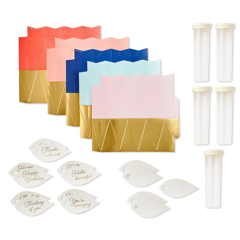 Hallmark Mini Paper Vase Kit, Pack Of 5 With Water Vials And Leaf Tags 3 Hallmark Mini Paper Vase Kit, Pack Of 5 With Water Vials And Leaf Tags - Image 3