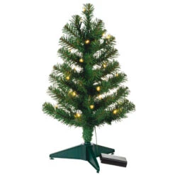 Hallmark Miniature Evergreen Pre-Lit Christmas Tree, 18.75" -Hallmark Sales Miniature Green PreLit Christmas Tree 2499QSB6253 06