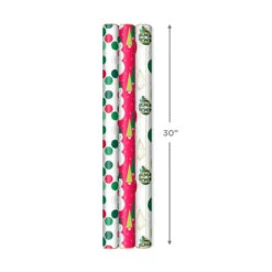 Hallmark Mod Holiday 3-Pack Reversible Wrapping Paper Assortment, 120 Sq. Ft. -Hallmark Sales Mod Holiday Assorted Reversible Wrapping Paper 5JXW1072 03