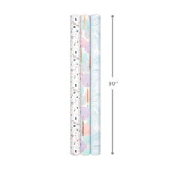 Hallmark Modern Muted 3-Pack Wrapping Paper, 55 Sq. Ft. Total -Hallmark Sales Modern Muted 3Pack Wrapping Paper Rolls 5EWR6369 08