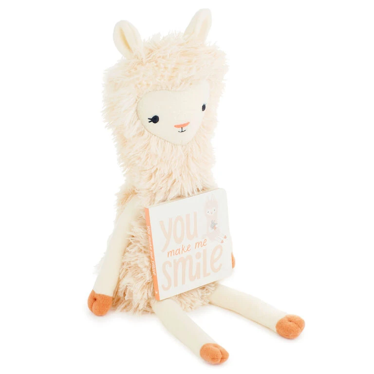 Hallmark MopTops Llama Stuffed Animal With You Make Me Smile Board Book 1 Hallmark MopTops Llama Stuffed Animal With You Make Me Smile Board Book