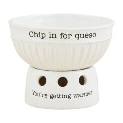 Mud Pie Queso Dip Cup And Warming Stand, Set Of 2