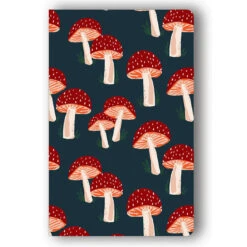 Denik Mushrooms On Navy Blue Classic Layflat Notebook