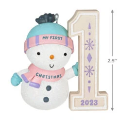 Hallmark My First Christmas Snowman 2023 Ornament 8 Hallmark My First Christmas Snowman 2023 Ornament -Hallmark Sales My 1st Christmas Snowman Keepsake Ornament 1699QGO2739 03