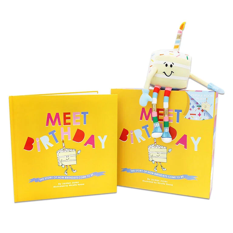 Packed Party Birthday Cake Plush With Meet Birthday Book, Set Of 2 1 Packed Party Birthday Cake Plush With Meet Birthday Book, Set Of 2