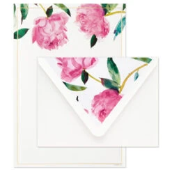 Hallmark Pink Peonies Stationery Set, Box Of 20 -Hallmark Sales Pink Peonies Stationery Set 1499STN1137 03