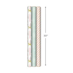 Hallmark Pink And Mint Assorted 3-Pack Christmas Wrapping Paper, 120 Sq. Ft. -Hallmark Sales Pink and Mint Christmas Wrapping Paper Assortment 5JXW1083 07