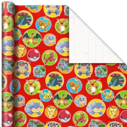 Hallmark Assorted Pokémon Wrapping Paper 3-Pack, 60 Sq. Ft. -Hallmark Sales Pokmon Wrapping Paper for Kids Birthdays 5EWR2645 06