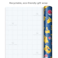 Hallmark Assorted Pokémon Wrapping Paper 3-Pack, 60 Sq. Ft. -Hallmark Sales Pokmon Wrapping Paper for Kids Birthdays 5EWR2645 08