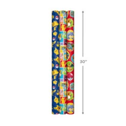Hallmark Assorted Pokémon Wrapping Paper 3-Pack, 60 Sq. Ft. -Hallmark Sales Pokmon Wrapping Paper for Kids Birthdays 5EWR2645 09