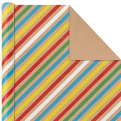 Hallmark Primary Birthday 3-Pack Kraft Wrapping Paper, 105 Sq. Ft. Total -Hallmark Sales Primary Birthday 3Pack Kraft Wrapping Paper 5EWR6409 05