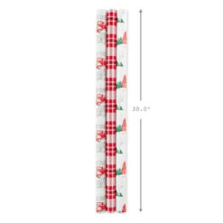 Hallmark Rustic Winter 3-Pack Reversible Metallic Christmas Wrapping Paper, 120 Sq. Ft. -Hallmark Sales Rustic Winter Reversible Christmas Wrapping Paper 5JXW1034 03
