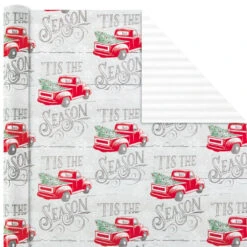 Hallmark Rustic Winter 3-Pack Reversible Metallic Christmas Wrapping Paper, 120 Sq. Ft. -Hallmark Sales Rustic Winter Reversible Christmas Wrapping Paper 5JXW1034 04
