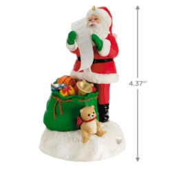 Hallmark Checking It Twice Ornament With Light And Sound 8 Hallmark Checking It Twice Ornament With Light And Sound -Hallmark Sales Santa Checking His List Keepsake Ornament 2999QGO2657 03