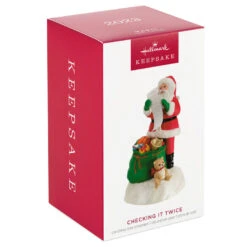 Hallmark Checking It Twice Ornament With Light And Sound 9 Hallmark Checking It Twice Ornament With Light And Sound -Hallmark Sales Santa Checking His List Keepsake Ornament 2999QGO2657 04