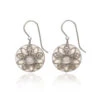 Silver Forest Silver-Tone Filigree Flower Layered Metal Drop Earrings