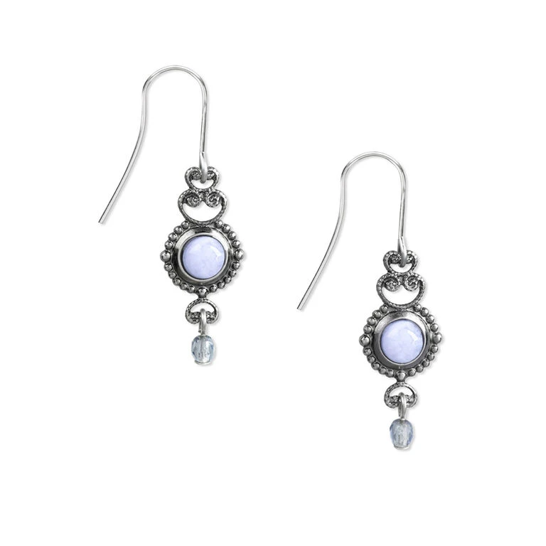 Silver Forest Silver-Tone Filigree And Blue Stone Drop Earrings 1 Silver Forest Silver-Tone Filigree And Blue Stone Drop Earrings
