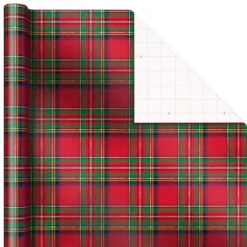 Hallmark Snow Merry 3-Pack Foil Christmas Wrapping Paper Assortment, 60 Sq. Ft. -Hallmark Sales Snowmen and Plaid Foil Christmas Wrapping Paper 5JXW1061 07