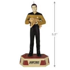 Hallmark Star Trek™: The Next Generation Data's Ode To Spot Ornament With Sound -Hallmark Sales Star Trek Data With Cat Keepsake Ornament 2299QXI7029 03