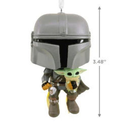 Star Wars The Mandalorian™ With Grogu™ Funko POP!® Hallmark Ornament -Hallmark Sales Star Wars The Mandalorian With Grogu Funko POP Christmas Ornament 3HCM1103 03