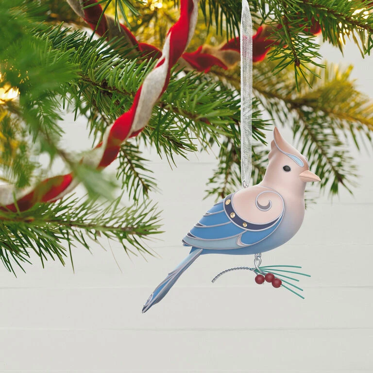 Hallmark The Beauty Of The Birds Leucistic Steller's Jay Ornament 2 Hallmark The Beauty Of The Birds Leucistic Steller's Jay Ornament - Image 2