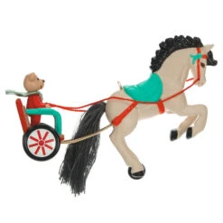 Hallmark A Pony For Christmas 2023 Ornament -Hallmark Sales Teddy Bear in Horse Chariot Keepsake Ornament 1799QXR8039 06