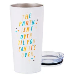 Hallmark The Party Isn't Over Stainless Steel Tumbler, 20 Oz. -Hallmark Sales The Party Isnt Over Travel Ceramic Mug 1BIR1264 03