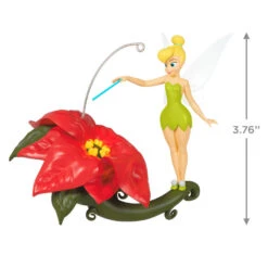 Hallmark Disney Tinker Bell Pixie-Dusted Poinsettia Ornament -Hallmark Sales Tinker Bell on Flower Keepsake Ornament 2099QXD6637 03
