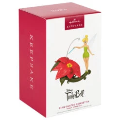Hallmark Disney Tinker Bell Pixie-Dusted Poinsettia Ornament -Hallmark Sales Tinker Bell on Flower Keepsake Ornament 2099QXD6637 04