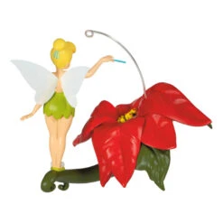 Hallmark Disney Tinker Bell Pixie-Dusted Poinsettia Ornament -Hallmark Sales Tinker Bell on Flower Keepsake Ornament 2099QXD6637 06