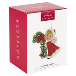 Hallmark Vintage Angel Porcelain Ornament -Hallmark Sales Vintage Angel With Candy Cane Keepsake Ornament 2499QXT4127 04