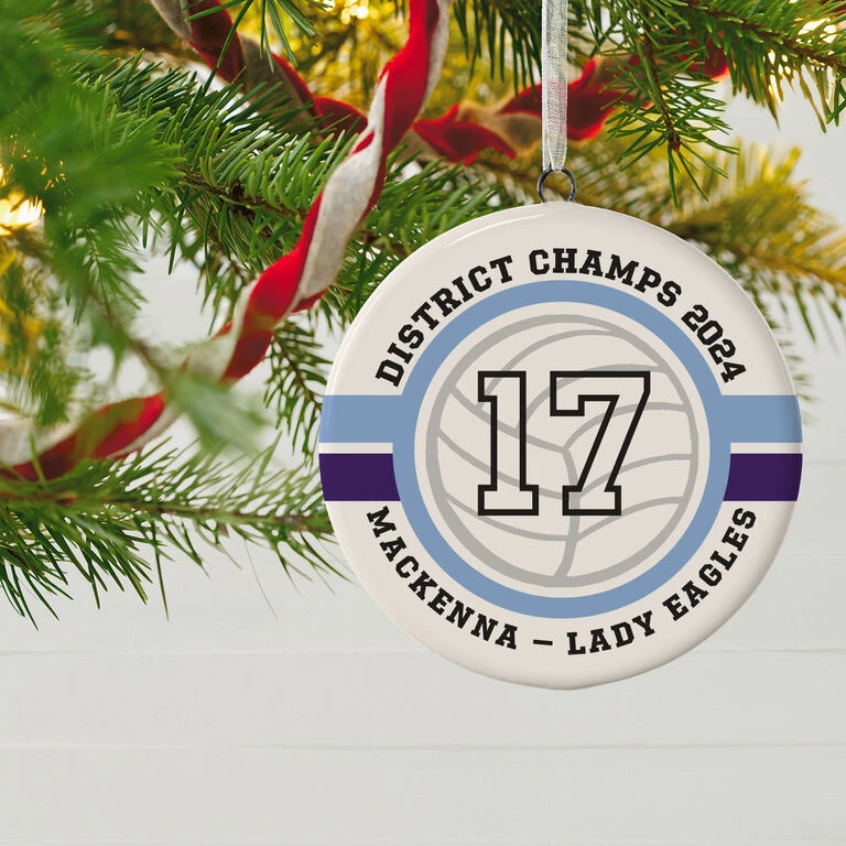 Volleyball Ceramic Circle Personalized Ornament 2 Volleyball Ceramic Circle Personalized Ornament - Image 2