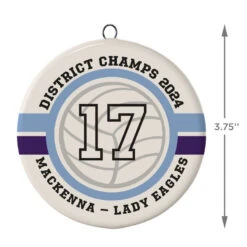 Volleyball Ceramic Circle Personalized Ornament 8 Volleyball Ceramic Circle Personalized Ornament -Hallmark Sales Volleyball Ceramic Circle Personalized Ornament 1999QHE1711B109 03