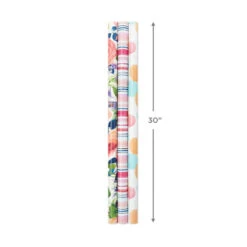 Hallmark Watercolor Tones 3-Pack Reversible Wrapping Paper, 75 Sq. Ft. Total -Hallmark Sales Watercolor Tones 3Pack Reversible Wrapping Paper 5EWR6405 03