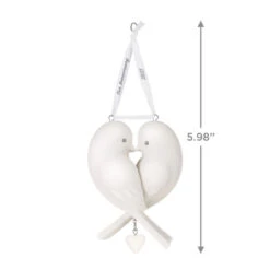 Hallmark Our Anniversary 2023 Porcelain Ornament -Hallmark Sales White Love Birds Anniversary Keepsake Ornament 1999QHX3069 03
