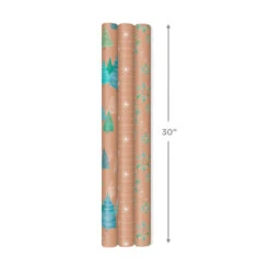 Hallmark Winter Nature Kraft Prints 3-Pack Christmas Wrapping Paper, 90 Sq. Ft. -Hallmark Sales Winter Nature 3Pack Christmas Wrapping Paper 5JXW1051 04