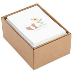 Hallmark Woodland Animals Assorted Blank Thank-You Notes, Box Of 48