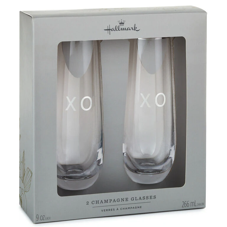 Hallmark XO Stemless Champagne Flutes, Set Of 2 2 Hallmark XO Stemless Champagne Flutes, Set Of 2 - Image 2