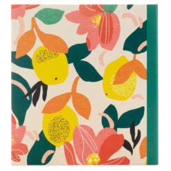 Hallmark Bright Citrus Customizable Recipe Organizer Book -Hallmark Sales Yellow Pink Lemon Floral 3Ring Recipe Book 1TOG1033 05