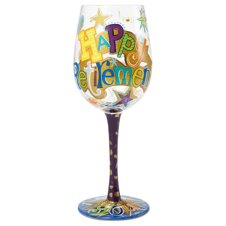 Enesco Lolita® Happy Retirement Handpainted Wine Glass, 15 Oz. 1 Enesco Lolita® Happy Retirement Handpainted Wine Glass, 15 Oz.